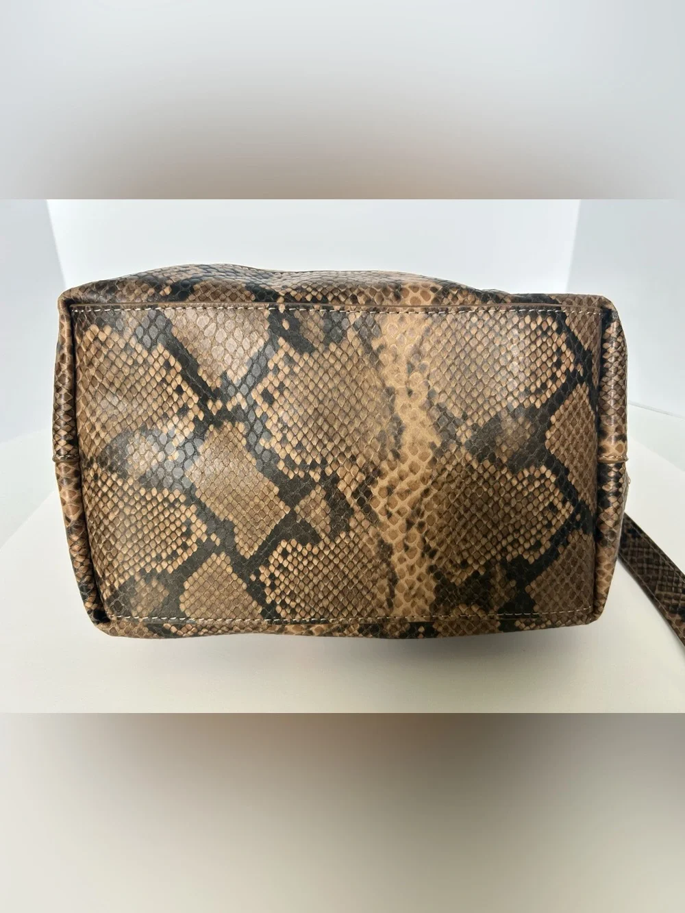 Steve Madden Brown Snake-Print Slouch Hobo Bag
